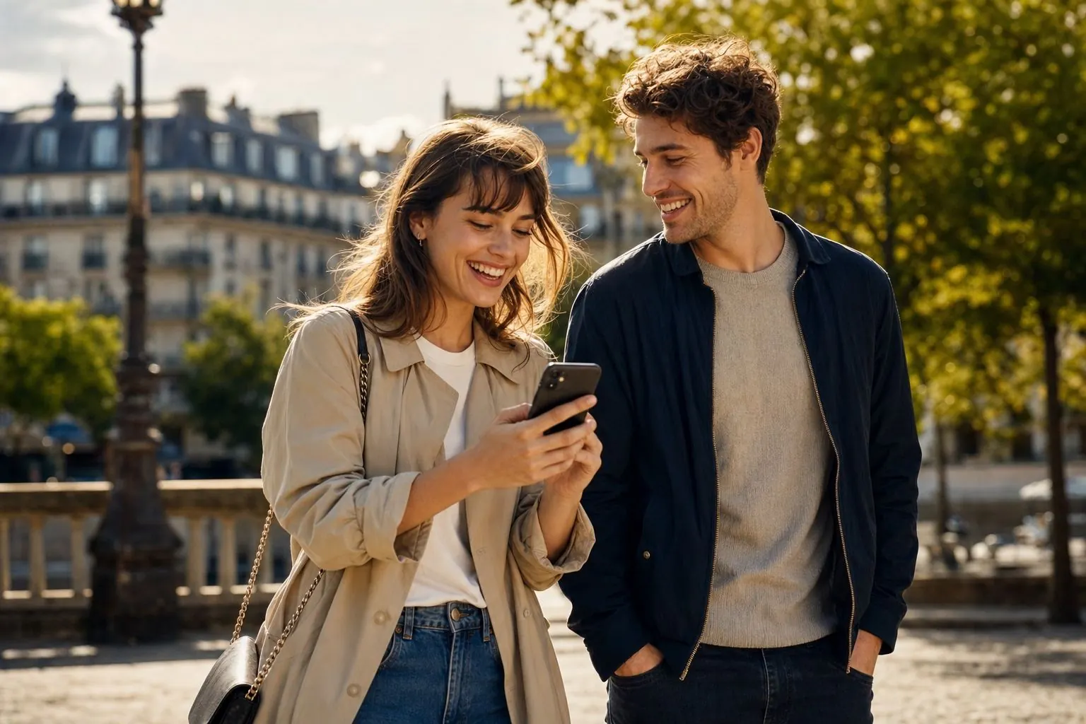 Couple smartphone